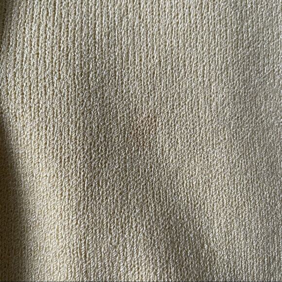 First Lady Knit Jacket Soft Pale Yellow with Black Buttons Wool Blend Vintage M - Picture 6 of 12